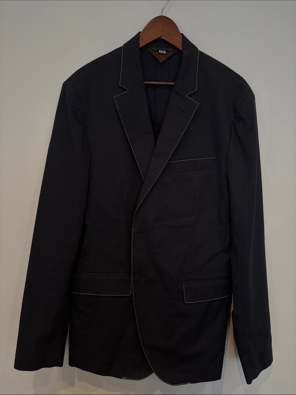 le chateau Black Blazer with White Contrast Stitching
